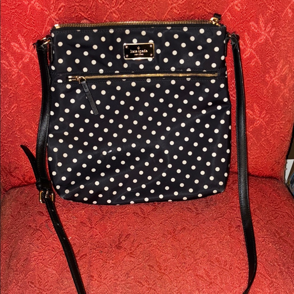 Kate Spade Black and White Polka Dot Crossbody Bag